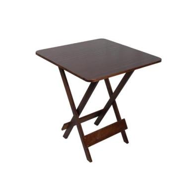 Imagem de Mesa 70x70 Dobrável Madeira Maciça 4 Lugares Bar Restaurante - Loja Do
