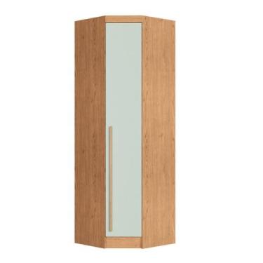 Imagem de Guarda Roupa de Canto Oblíquo Modulado 1 Porta Cedro e Pistache Line I