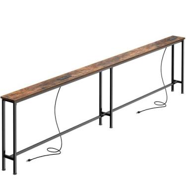 Imagem de Mesa de sofá SUPERJARE 260 cm com 2 tomadas elétricas e portas USB-C