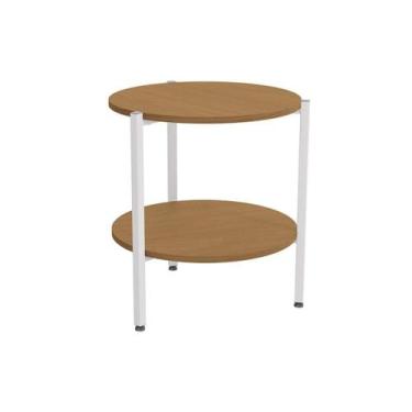 Imagem de Mesa Centro Sala Industrial LI017 Canela/Branco - Kappesberg