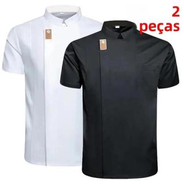 Imagem de Jaqueta De Chef Unissex Para O Verão, Camisa De Cozinha, Uniforme De G