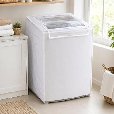 Imagem de Capa Máquina de Lavar Impermeável transparente 8Kg 9kg 10kg 11kg 12kg 13kg 14kg 15kg 16k todas Marcas Proteção UV