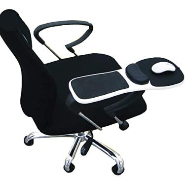 Imagem de Maogear Almofada de Mouse de Apoio de Braço com Apoio de Pulso Ajustável Tapete de Mouse de Computador Ergonômico para Cadeira - Branco