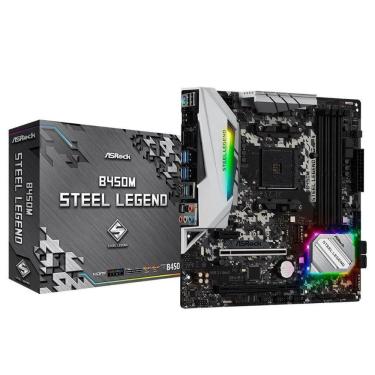 Imagem de Placa Mae ASROCK B450M Steel Legend AM4 / USB 3.1/ TYPE-C/ Displayport, HDMI