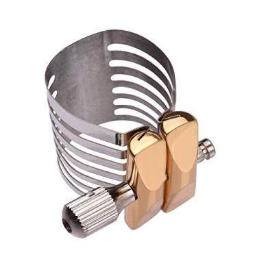 Imagem de Btuty Ligadura de saxofone de ajuste de parafuso único Ligadura de saxofone compacta durável para saxofone soprano