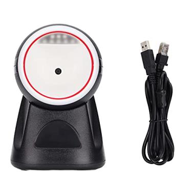 Imagem de Scanner de código de barras de mesa 1D 2D, Plug and Play prático estável eficiente leitor de código de barras mãos livres, para supermercado loja restaurante