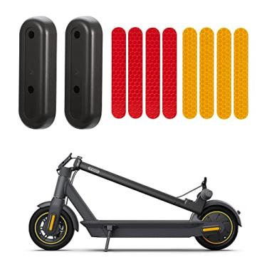 Imagem de TOMALL Capa decorativa traseira de scooter scooter cubo de roda capa protetora com adesivos refletivos compatível com scooter elétrico Max G30