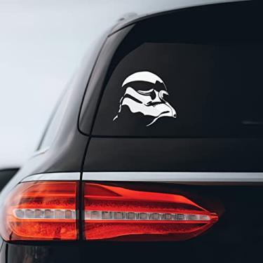 Imagem de Decalques Bargain Max - Paródia Stormtrooper SW - Decalque adesivo notebook carro laptop 15 cm (branco)