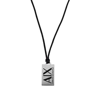 Imagem de AX Armani Exchange Colar masculino de aço inoxidável, prata, 55 cm, 55cm, Metal não precioso, Sem Pedra Preciosa