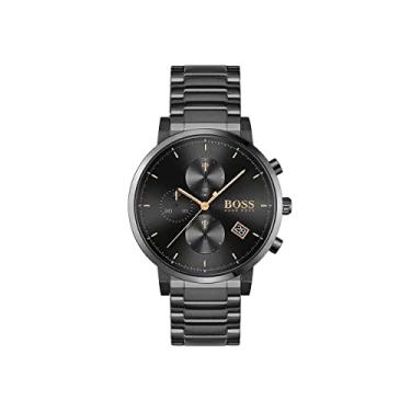 Imagem de BOSS Relógio masculino de quartzo com pulseira de aço inoxidável, preto, 20 (modelo: 15...