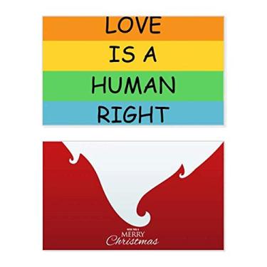 Imagem de Cartão de Feliz Natal LGBT Bandeira do Arco-íris Lésbica Gay Feliz Natal Carta Mensagem