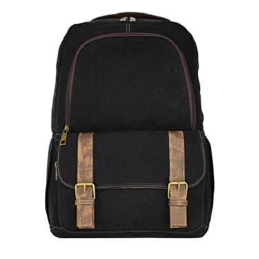 Imagem de Mochila Lenna's de Lona Tamanho Grande Masculina Feminina com Compartimento para Notebook A018 Preta