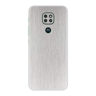 Imagem de Skin Adesivo Traseira Fibra Carbono e outras texturas Para Moto G9 Play (Aço Escovado)