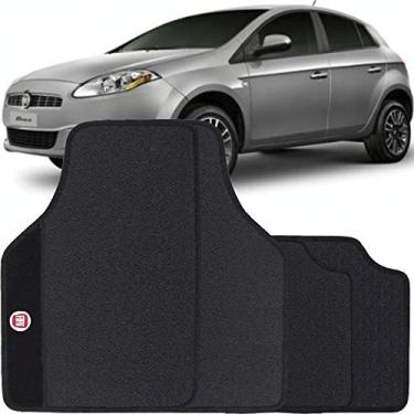 Imagem de Jogo de Tapete Borracha Pvc Universal Fiat Bravo 2011 12 13 14 15 16 Preto Bordado Carpete Antiderrapante Impermeável