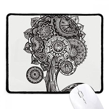 Imagem de Mouse pad preto branco flor girassol planta borda costurada tapete de borracha para jogos