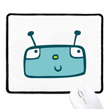 Imagem de Mousepad de borracha para jogos com borda costurada Universe and Alien Blue Robot