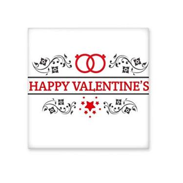 Imagem de Azulejo de cerâmica brilhante vermelho preto Feliz Dia dos Namorados Pedra adornada tijolo vitrificado