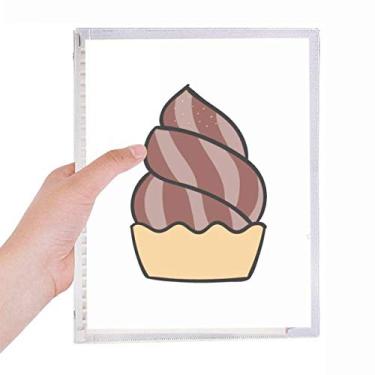 Imagem de Caderno de pasta de sorvete de chocolate com folhas soltas e diário recarregável