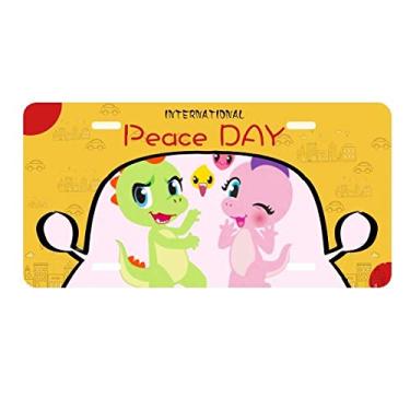 Imagem de DIYthinker Placa de carro Dinosaur Kingdom Love You Decoração de carro Dia da Paz