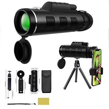 Imagem de Telescópio monocular, 40X60 de alta potência e alta listagem, com suporte para smartphone inteligente e tripé à prova d'água, adequado para observação de pássaros, acampamento, caminhadas, viagens de competição