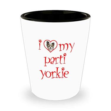 Imagem de Copo de shot Parti Yorkie – ideia de de Natal