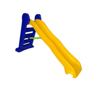 Imagem de Escorregador Infantil Grande De Plástico 4 Degraus - Amarelo e Azul