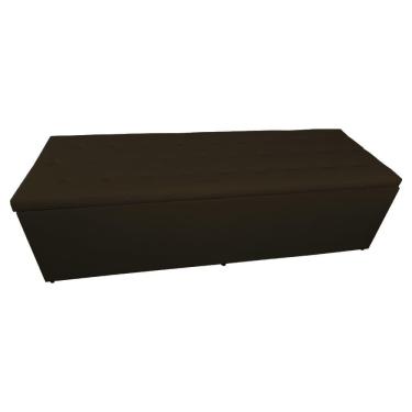 Imagem de Báu Calçadeira Juliana 195cm Suede Marrom - Vallisa Decor