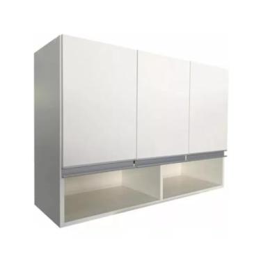 Imagem de Armário de Cozinha e Lavanderia com 3 Portas Aéreo Módulo Suspenso 100% Mdf