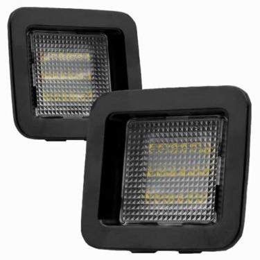 Imagem de Yankok Luzes de placa de licença LED compatíveis com Ford F150 todos os modelos 2015-2020 e F150 Raptor 2017-2020 Painel preto décima terceira geração com lente transparente 6500K 18 SMD conjunto de