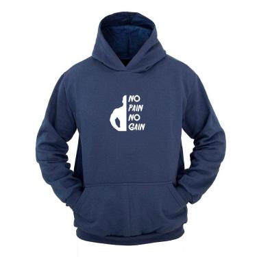 Imagem de Moletom Masculino Canguru Flanelado No Pain No Gain Inverno