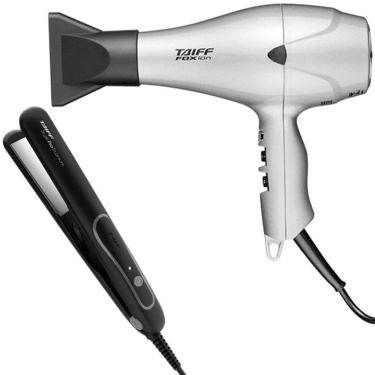 Imagem de Kit Taiff -  Secador Fox Ion Prata 2000W 220V + Prancha Style Prata Pro Titanium 230ºc Bv