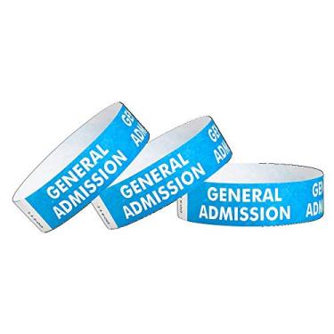Imagem de Pulseiras Tyvek de 3/4 polegada para admissão geral da WristCo, Azul, 500 Count