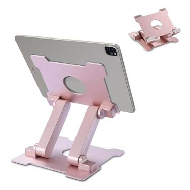 Imagem de KABCON Suporte para tablet, 【Atualizado】 Suporte ajustável de alumínio sólido para mesa, compatível com séries iPad, Microsoft Surface Series, Samsung, Kindle Fire, etc. Tablets de até 38 cm - rosa (ouro rosa)
