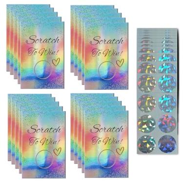 Imagem de Boosaletico 120 peças de raspar cartões para pequenas empresas, vales-presente em branco personalizados para férias, dia dos namorados, casamento, encontro à noite, aniversário, suprimentos de festa