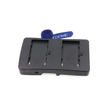 Imagem de Eonvic Adaptador de alimentação NP-F bateria para conversor de bateria V-Mount para pacote com 2 baterias Sony NP-F970, NP-F770, NP-F570 para monitor de luz LED