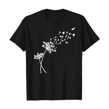 Imagem de Camiseta feminina com gola redonda e girassol, flores silvestres, estampada, casual, estampada, caimento solto, gola redonda, Preto, G