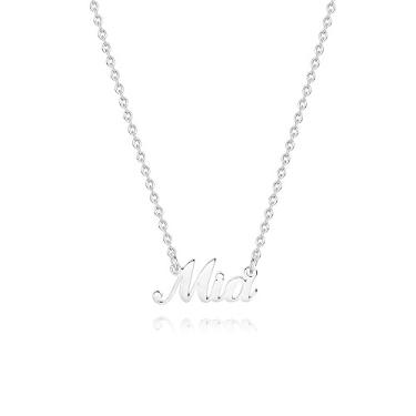 Imagem de Hidepoo Colar com nome personalizado – Colar com pingente de nome personalizado de aço inoxidável, corrente delicada com nome de letra, joias personalizadas, presentes para mulheres e meninas, Metal