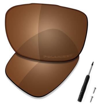 Imagem de SAUCER Lentes de substituição premium para óculos de sol Oakley TwoFace OO9189 | TwoFace Low Bridge Fit OO9256 High Defense - Marrom âmbar polarizado