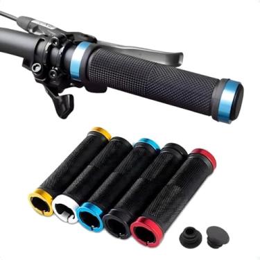 Imagem de Manopla Punho Anatômico com Trava de Alumínio para Bike, Bicicleta Ciclismo MTB Speed Confortável Antiderrapante Ergonomica, Ideal para Longos Percursos, Acessório Durável e Resistente (Vermelho)