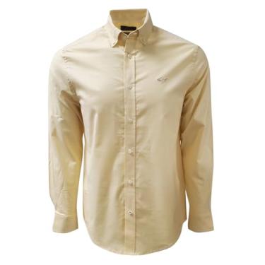 Imagem de Greg Norman Men's Performance Stretch Buttondown Shirt (US, Alpha, Medium, Regular, Regular, Lemon Palm (LEPA))