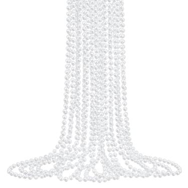 Imagem de XIPENGKEJI Pacote com 12 Colares de Pérolas Falsas Brancas, Colar de Pérolas Longas a Granel, Joias Femininas, Lembrancinhas de Festa, Casamento, Chá de Panela, Decorações