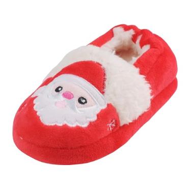 Imagem de Annnowl Pantufas quentes de inverno para meninos e meninas com Papai Noel, Santa, 9-10 Toddler