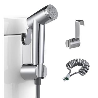 Imagem de Bidê ultra leve cabeça de pulverizador de vaso sanitário bidê portátil sem ferrugem com 3 peças acessórios: pulverizador, gancho, mangueira flexível para cozinha e banheiro