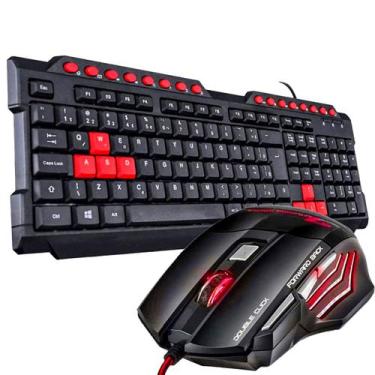 Imagem de Kit Teclado Office Multimídia + Mouse Gamer Led 7 Cores 3200Dpi - Kit 