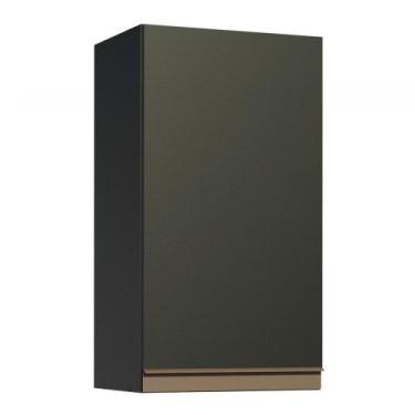 Imagem de Armário de Cozinha Aéreo 35 cm 1 Porta Preto Reims Madesa, Preto