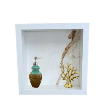 Imagem de Nicho Porcelanato 30x30 Borda de Alumínio Calacata Gold - Belo Nicho