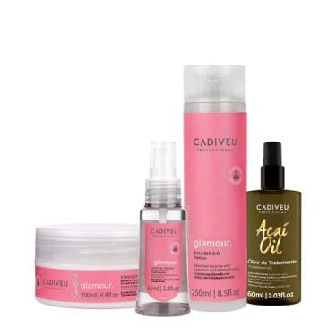 Imagem de Kit Cadiveu Professional Essentials Glamour Shampoo Máscara Sérum e Aç