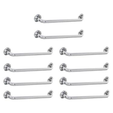 Imagem de Alça de Apoio 40cm Inox Barra Kit 10 Unidades Idoso Deficiente Banheir