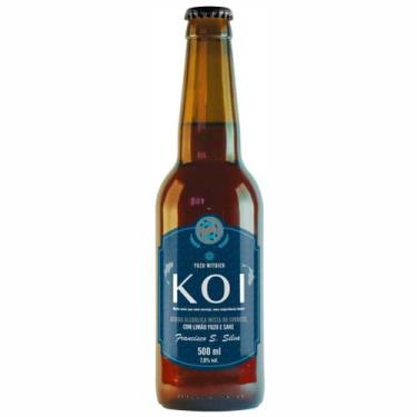 Imagem de Cerveja de trigo com limão yuzu e sake koi life witbier azul 500ml