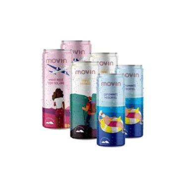 Imagem de KIT DE DEGUSTAÇÃO C/6 UN. LATAS MOVIN (2 BRANCO, 2 ROSÉ e 2 MOSCATEL) 